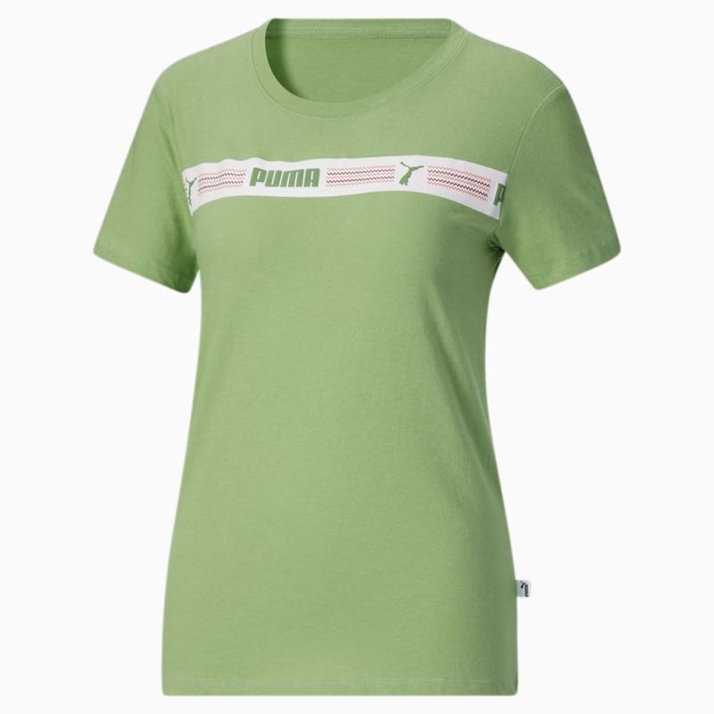 Puma | Women's Line Up Script Tee - Dusty Green