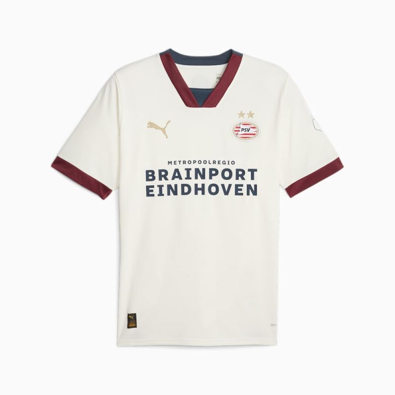 Puma | Men's PSV Eindhoven 23/24 Away Jersey - Pristine-Dark Night-Team Regal Red