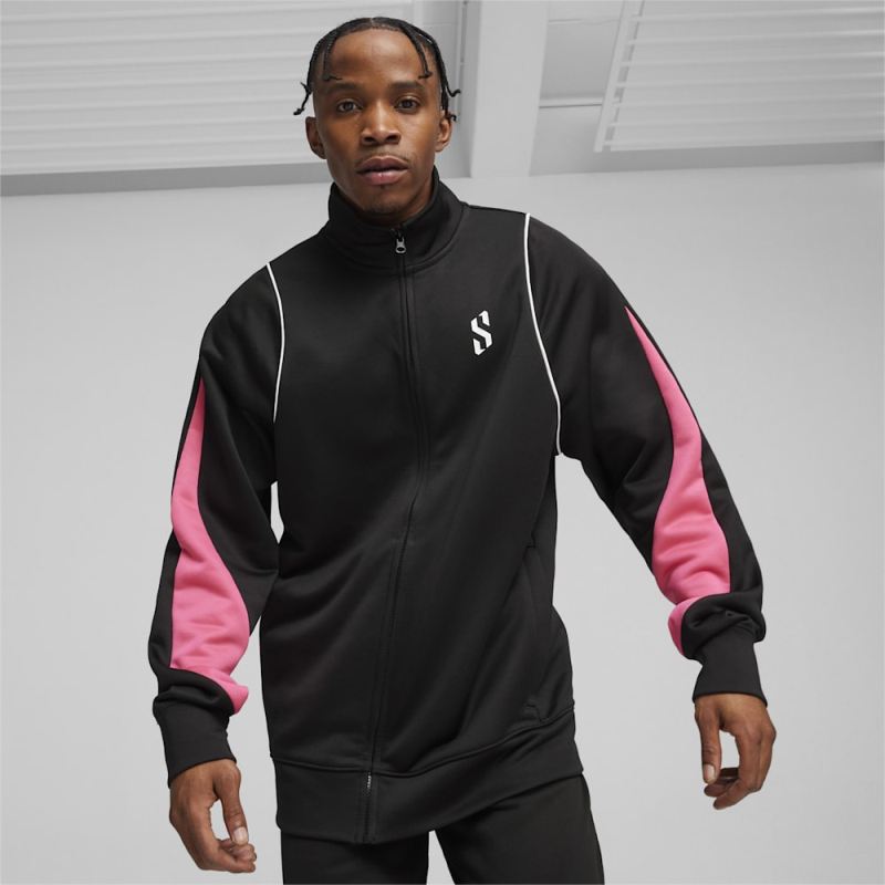 Puma | Men's Scoot x Northern Lights T-73 Jacket - Black-Glowing Pink