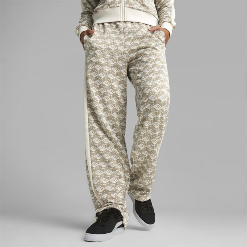 Puma | Women's T7 Straight Track Pants - Prairie Tan-AOP