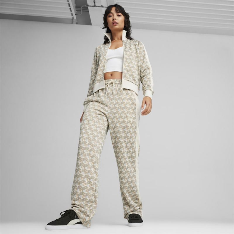 Puma | Women's T7 Straight Track Pants - Prairie Tan-AOP