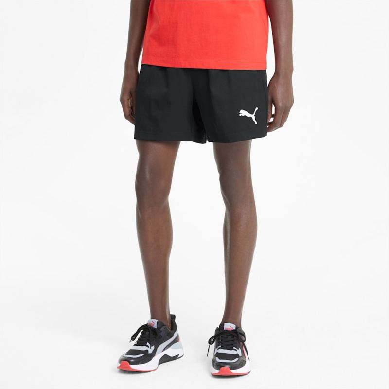 Puma | Men's Active Woven 5" Shorts - Black - Click Image to Close