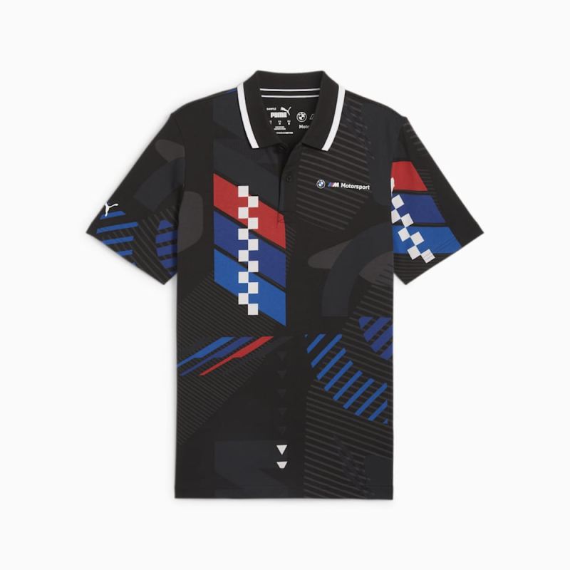 Puma | Men's BMW M Motorsport All-Over Print Polo - Black-AOP