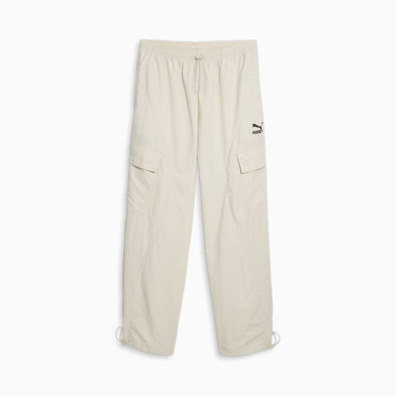 Puma | Women's CLASSICS TURN IT UP Cargo Pants - Alpine Snow - Click Image to Close