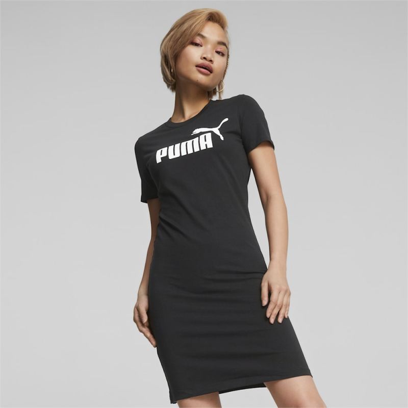 Puma | Women's Essentials Slim Tee Dress - Black - Click Image to Close