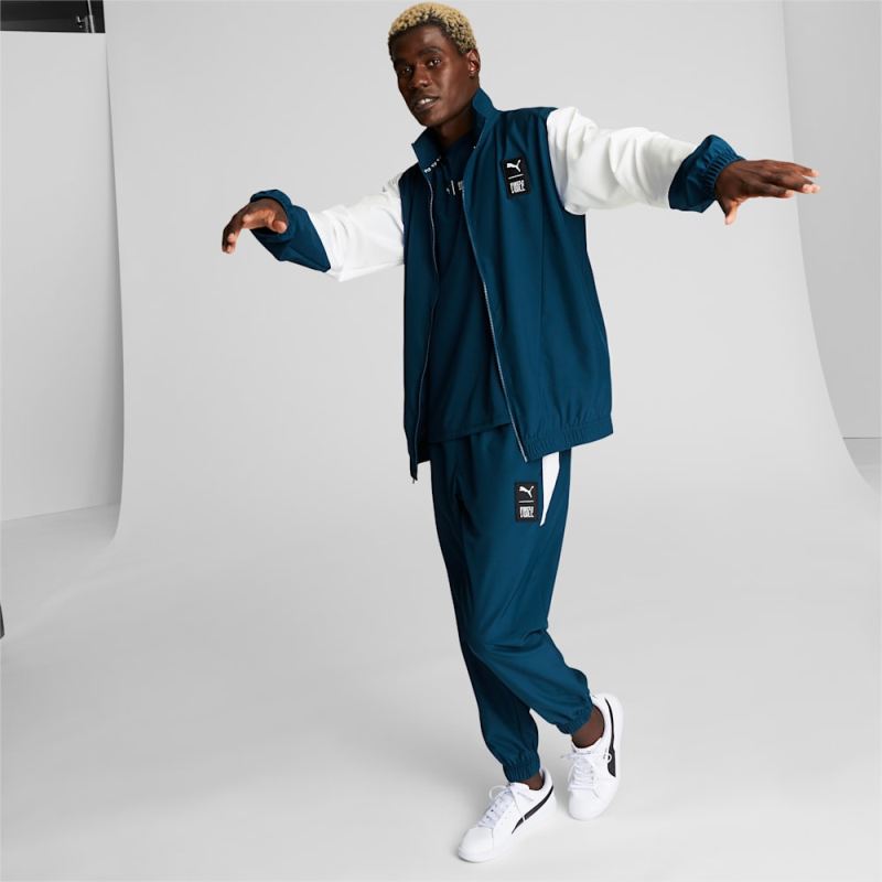 Puma | Men's x FIRST MILE Woven Full-Zip Running Jacket - Marine Blue-White