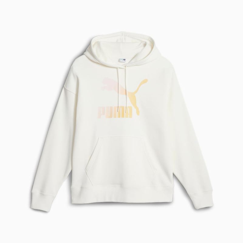 Puma | Women's Classics Logo Infill Hoodie - Warm White-Beach Days