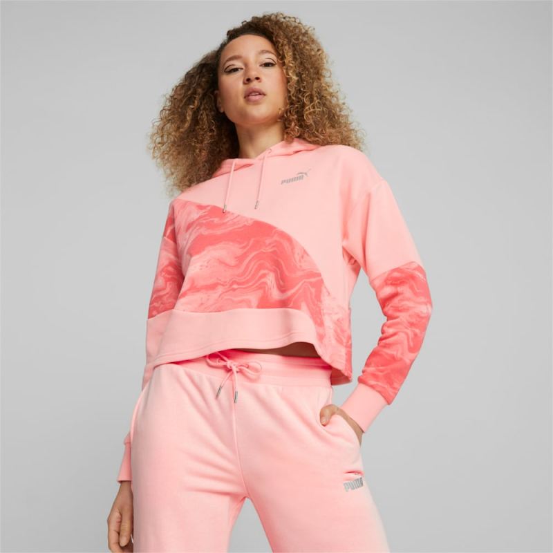 Puma | Women's POWER Marbleised Hoodie - Peach Smoothie