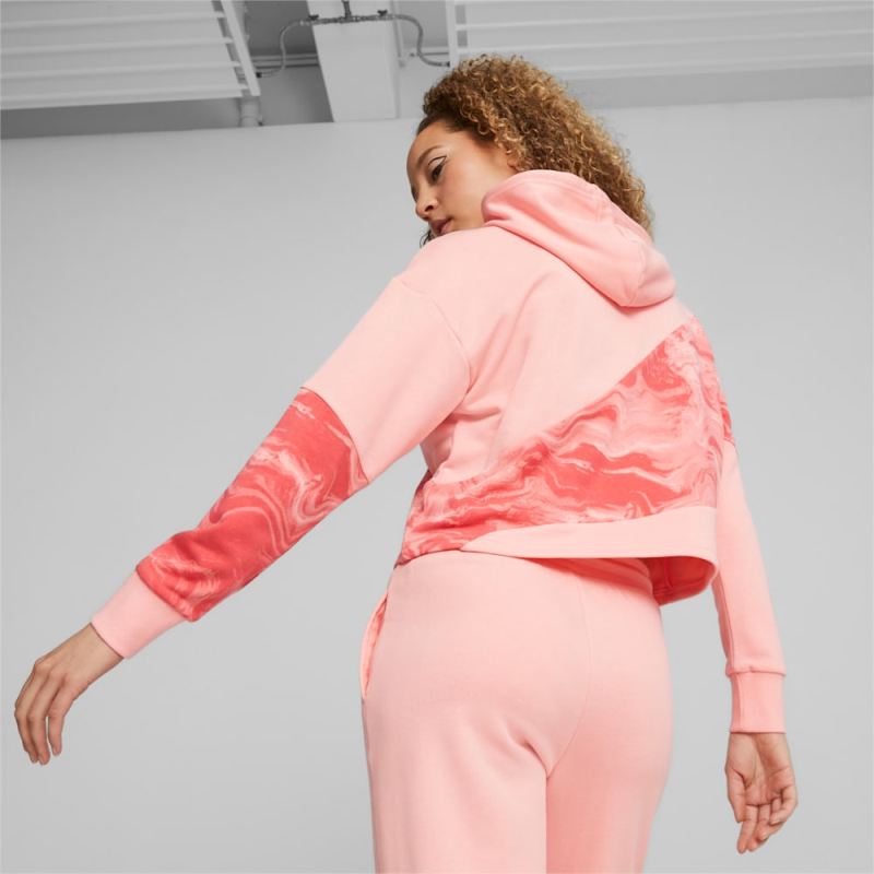 Puma | Women's POWER Marbleised Hoodie - Peach Smoothie