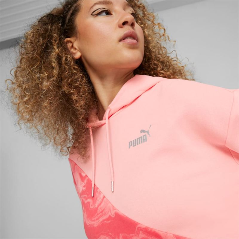 Puma | Women's POWER Marbleised Hoodie - Peach Smoothie