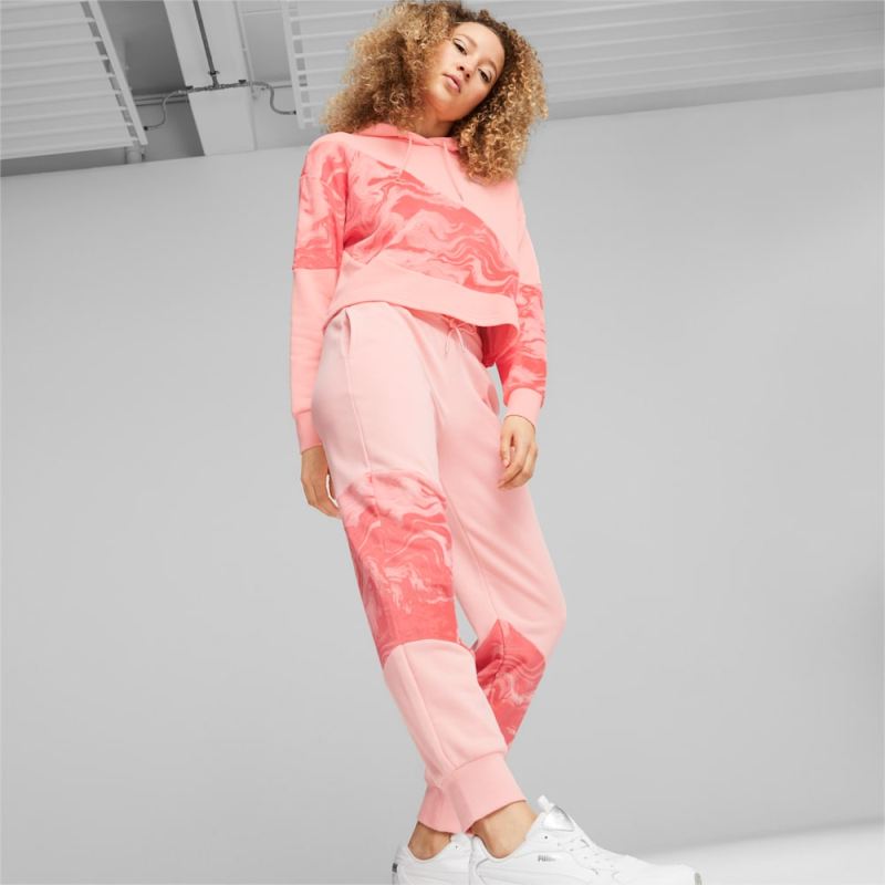 Puma | Women's POWER Marbleised Hoodie - Peach Smoothie