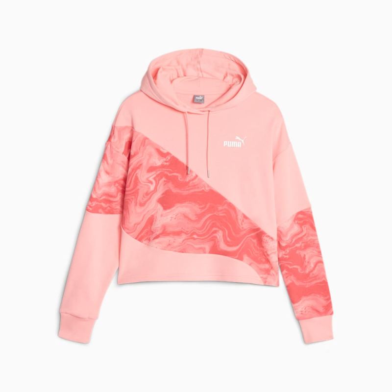 Puma | Women's POWER Marbleised Hoodie - Peach Smoothie