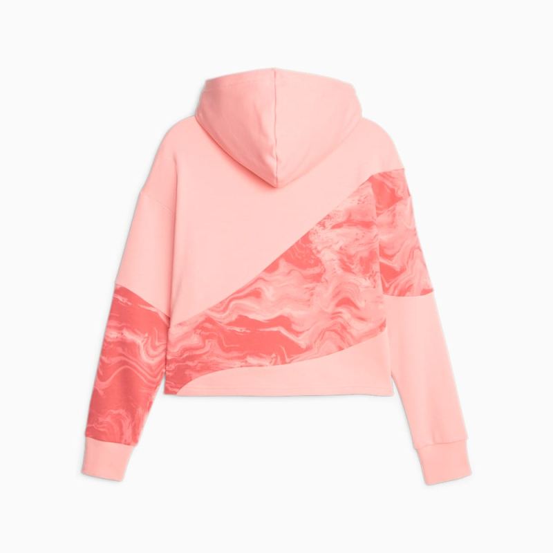 Puma | Women's POWER Marbleised Hoodie - Peach Smoothie