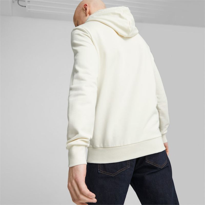 Puma | Men's Classics Logo Hoodie - Warm White-Green Fog