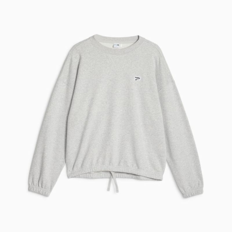 Puma | Women's DOWNTOWN Oversized Sweatshirt - Light Gray Heather