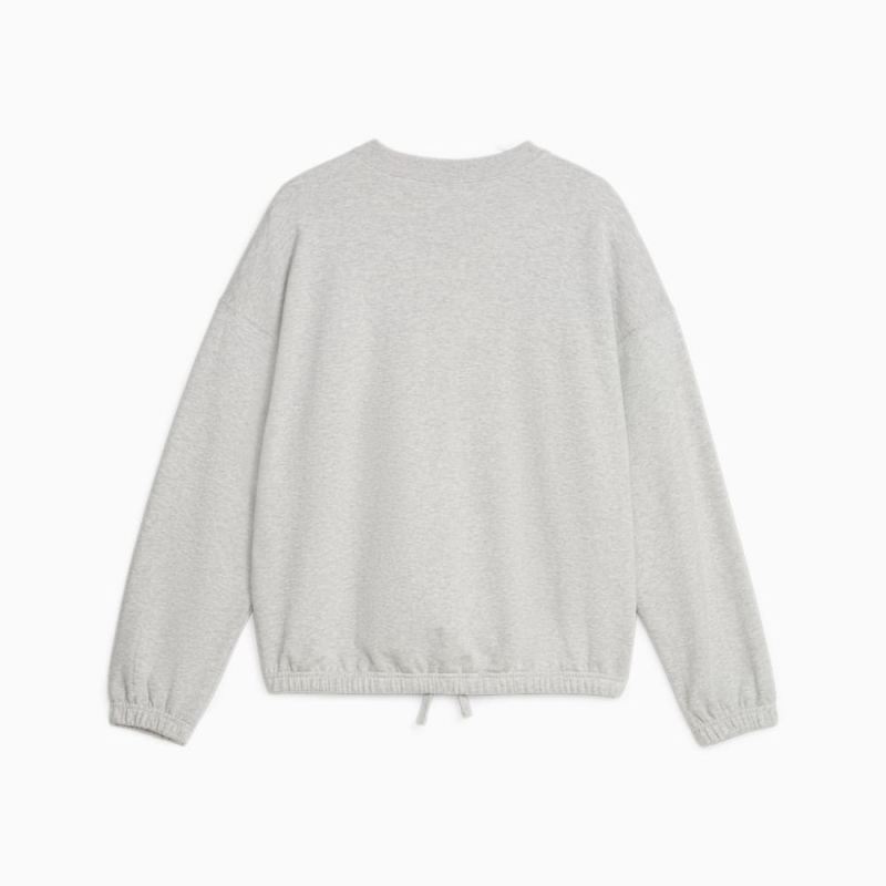 Puma | Women's DOWNTOWN Oversized Sweatshirt - Light Gray Heather