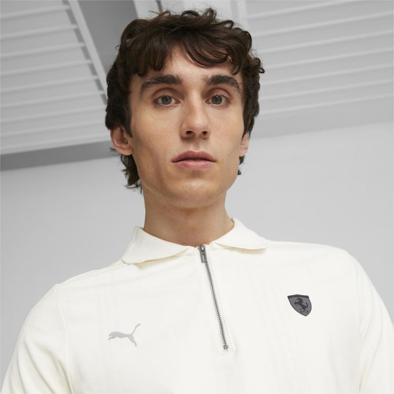 Puma | Men's Scuderia Ferrari Style Jacquard Polo - Warm White