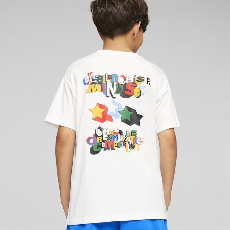 Puma | Boys Trash Talk Basketball Big Kids Tee - White