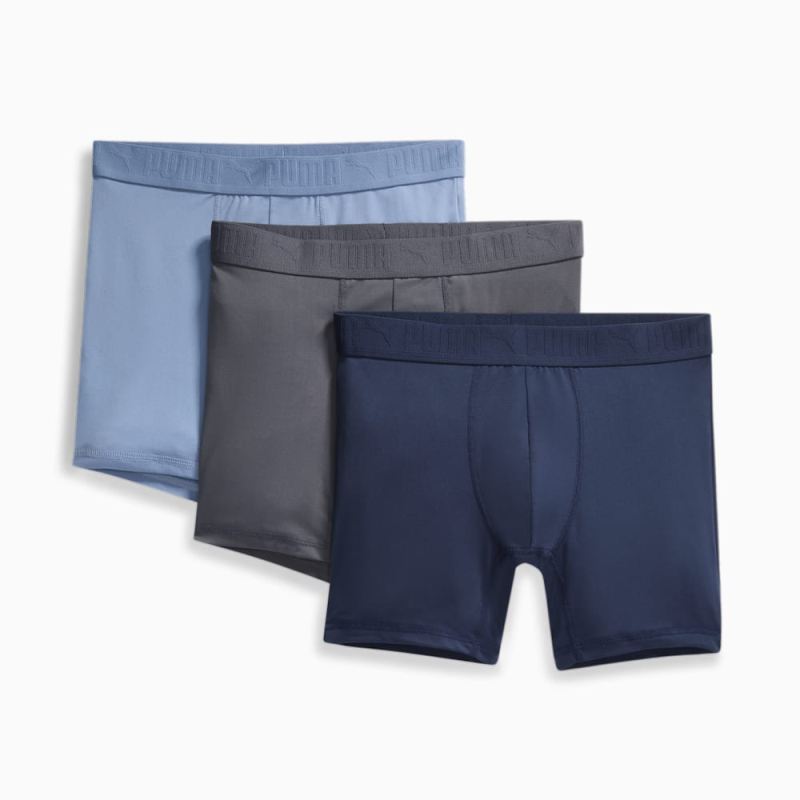 Puma | Men's Ultra Soft Boxer Briefs (3 Pack) - BLUE