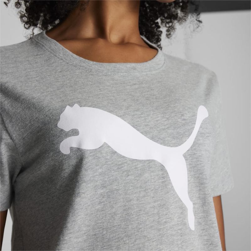 Puma | Women's Essentials Big Cat Logo Tee - Light Gray Heather