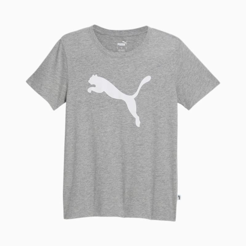 Puma | Women's Essentials Big Cat Logo Tee - Light Gray Heather