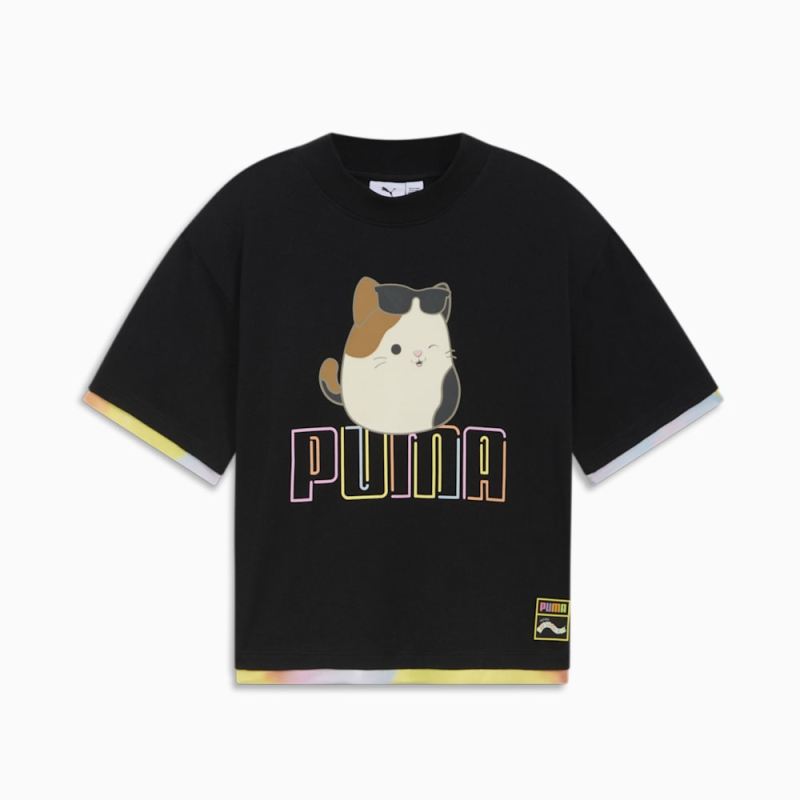 Puma | Girls Puma | Girls x SQUISHMALLOWS Big Kids Cam Tee - BLACK