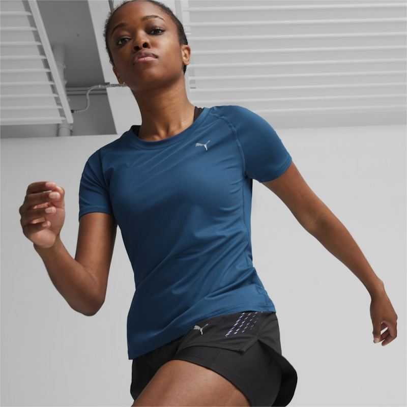 Puma | Women's RUN CLOUDSPUN Running Tee - Ocean Tropic