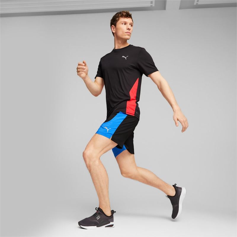 Puma | Men's Run Favorite Velocity 7" Running Shorts - Black-Ultra Blue