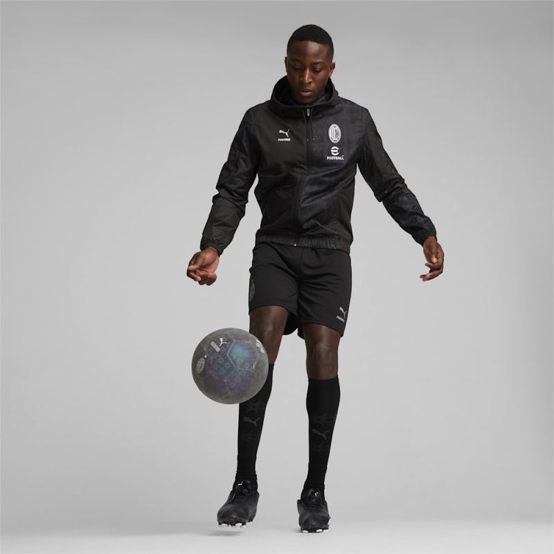 Puma | Men's AC MILAN x PLEASURES Football Pre-match Jacket - Black