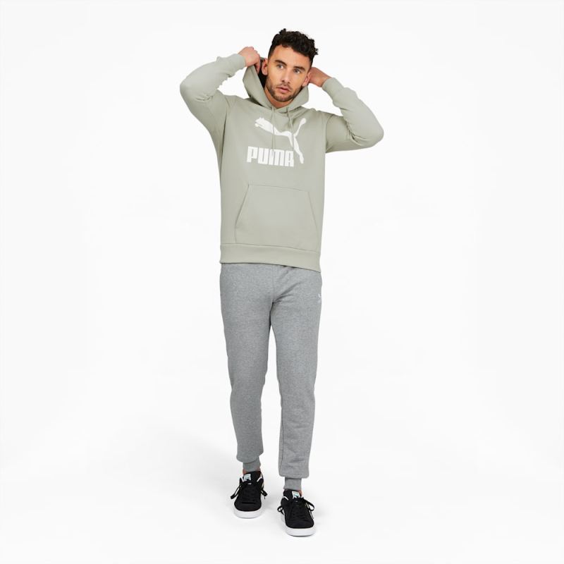 Puma | Men's Classics Logo Hoodie FL - Spring Moss-White