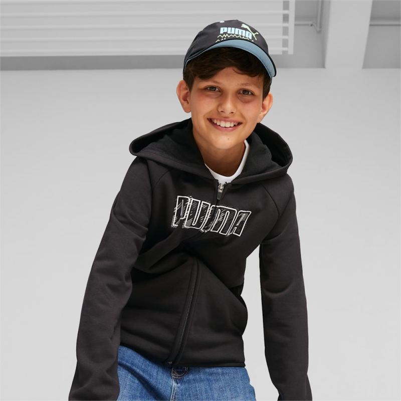 Puma | Boys Mixmatch Pinch Panel Big Kids Cap - Black-Silver Sky-AOP