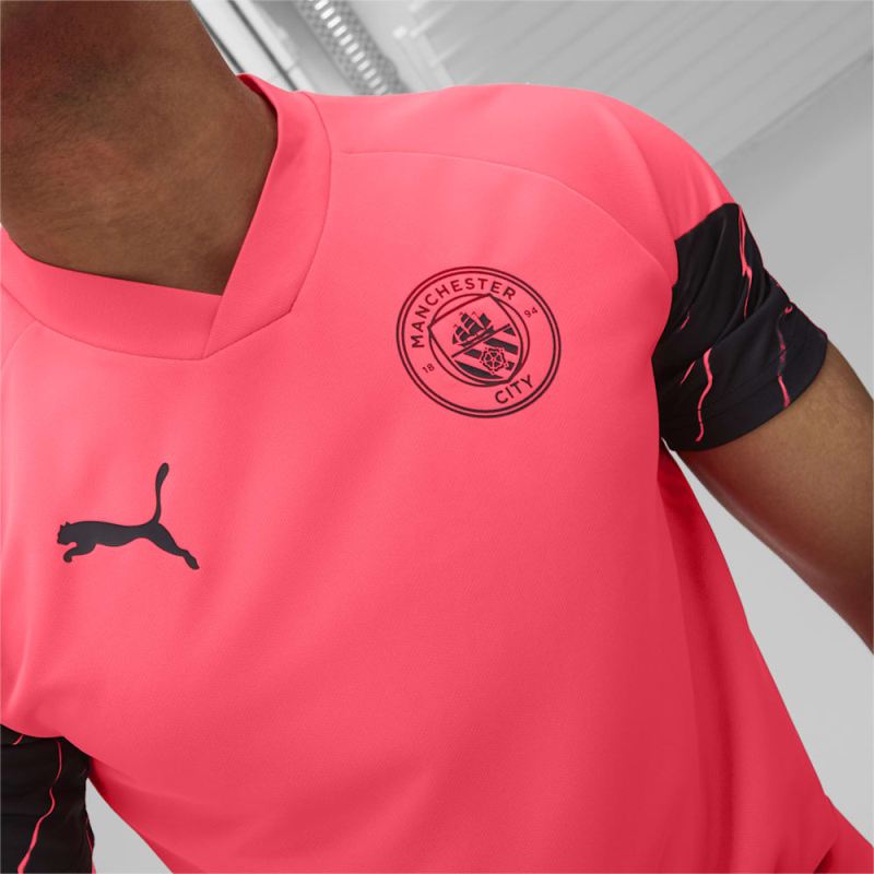 Puma | Men's Manchester City Soccer Training Jersey - Sunset Glow-Dark Navy