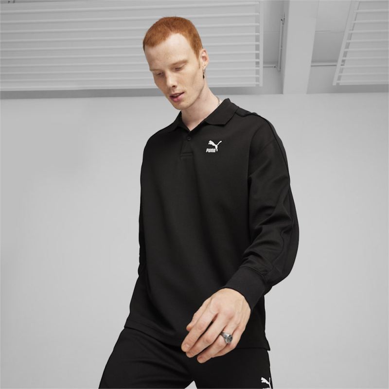 Puma | Men's T7 Polo Sweatshirt - Black