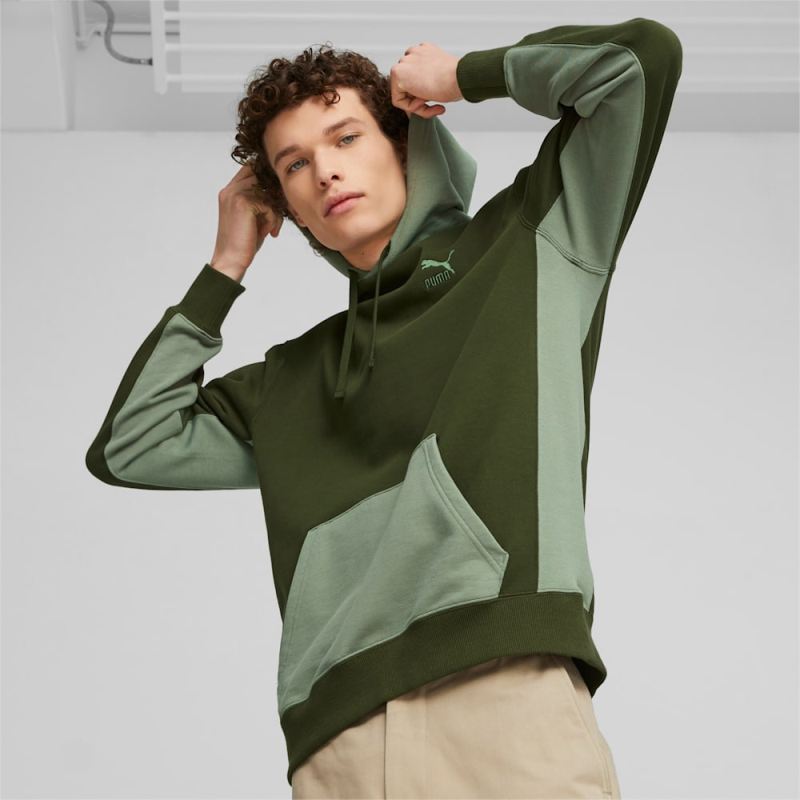 Puma | Men's Classics Block Hoodie - Myrtle-Eucalyptus