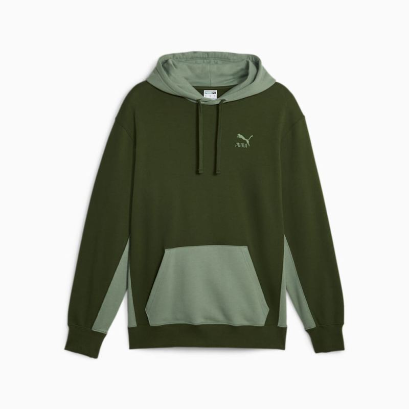 Puma | Men's Classics Block Hoodie - Myrtle-Eucalyptus