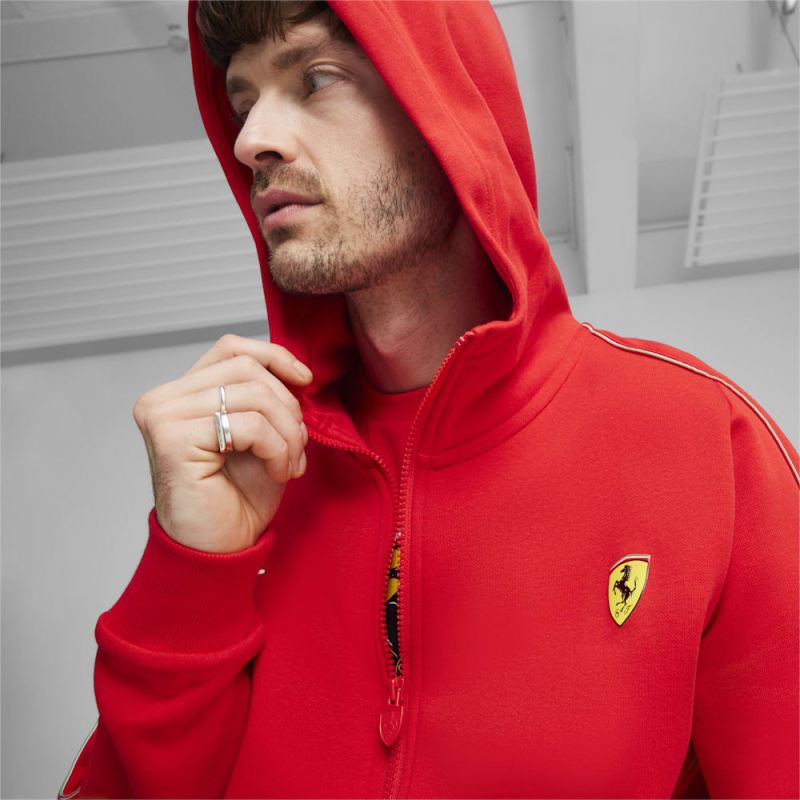 Puma | Men's Scuderia Ferrari Motorsport Race Hooded Sweat Jacket - Rosso Corsa