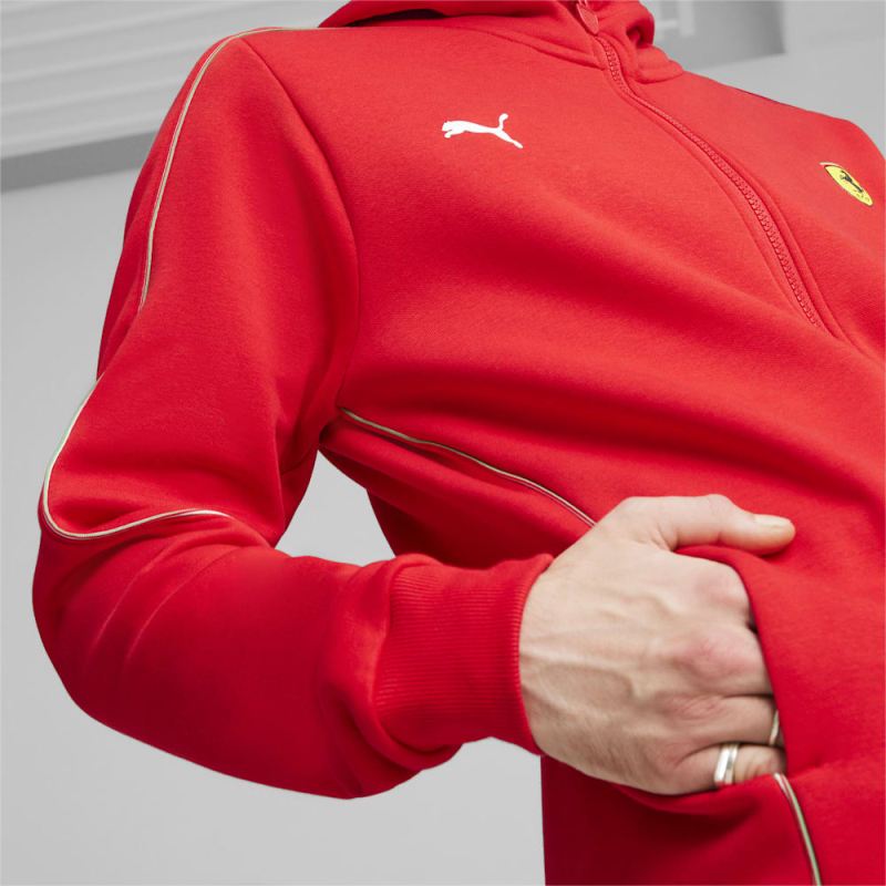 Puma | Men's Scuderia Ferrari Motorsport Race Hooded Sweat Jacket - Rosso Corsa