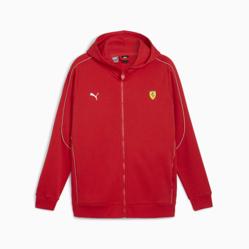 Puma | Men's Scuderia Ferrari Motorsport Race Hooded Sweat Jacket - Rosso Corsa