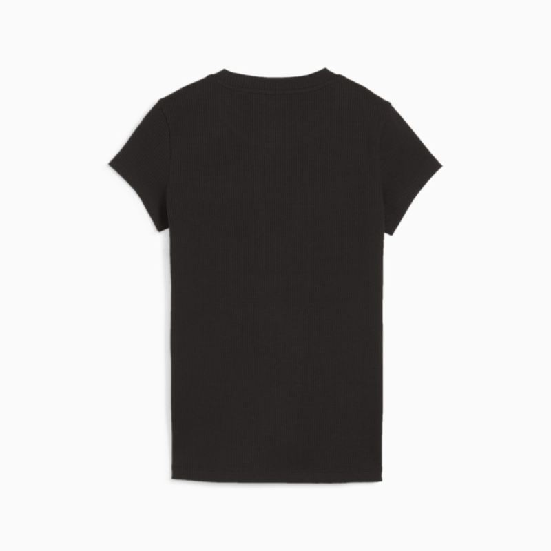 Puma | Women's CLASSICS Ribbed Slim Tee - Black