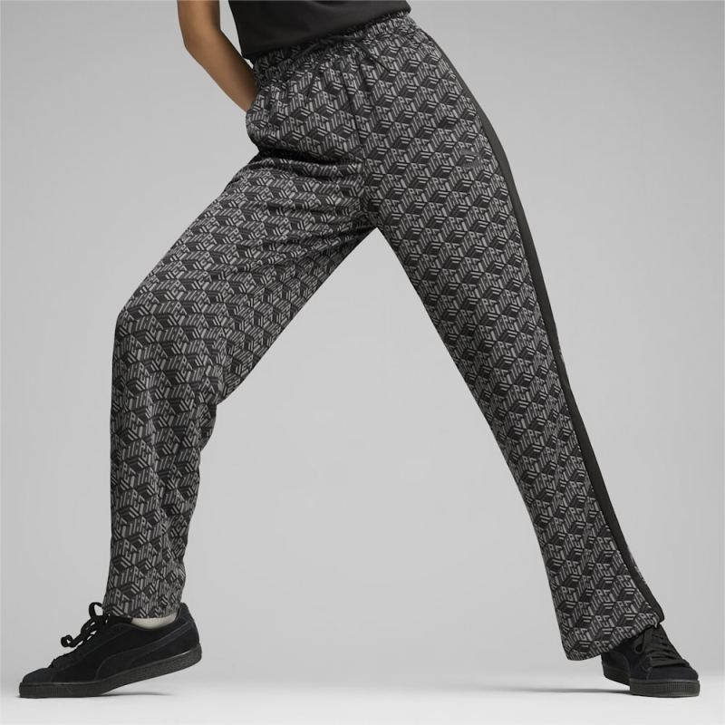 Puma | Women's T7 Straight Track Pants - Black-AOP