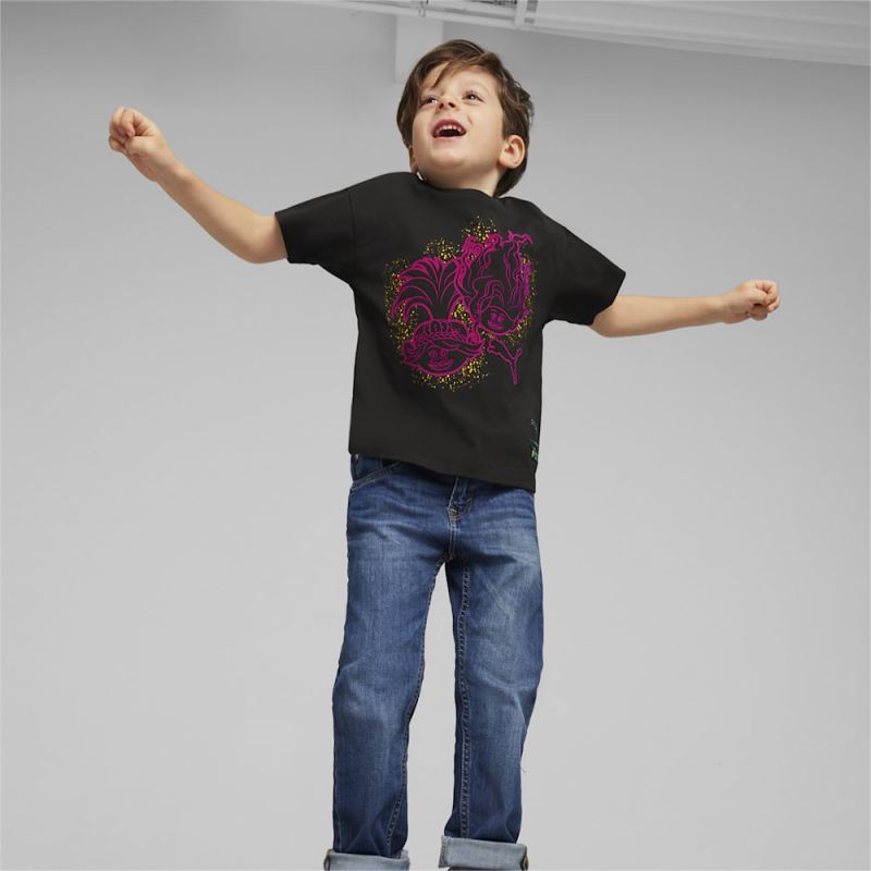 Puma | Boys Puma | Boys x TROLLS Little Kids Graphic Tee - Black