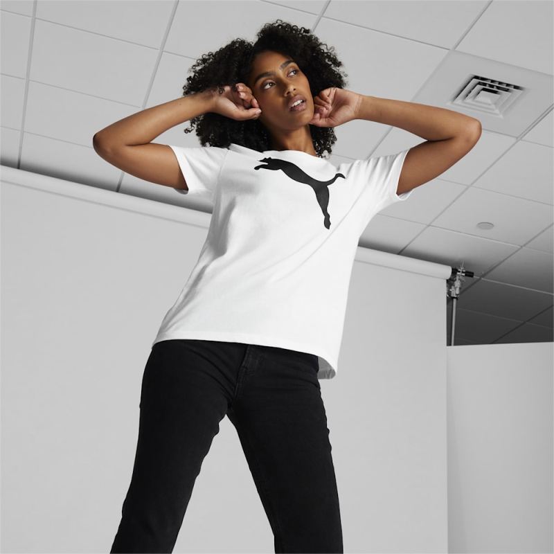 Puma | Women's Essentials Big Cat Logo Tee - White