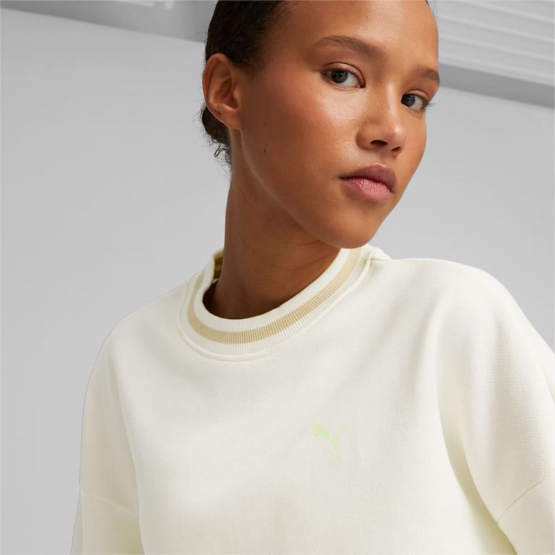 Puma | Women's x OLIVIA AMATO Cropped Sweatshirt - Frosted Ivory