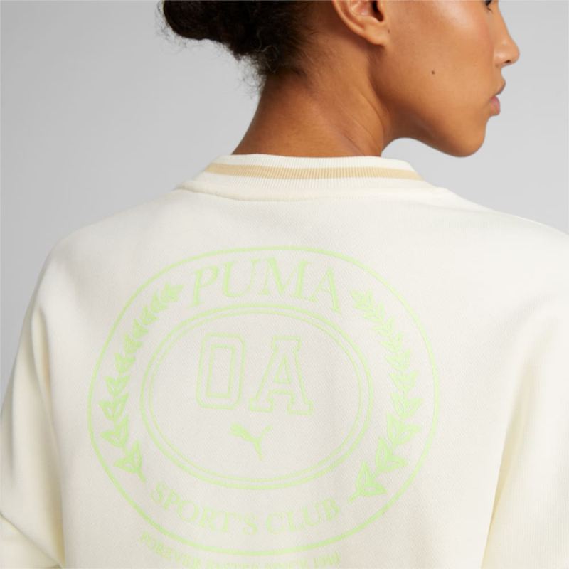 Puma | Women's x OLIVIA AMATO Cropped Sweatshirt - Frosted Ivory