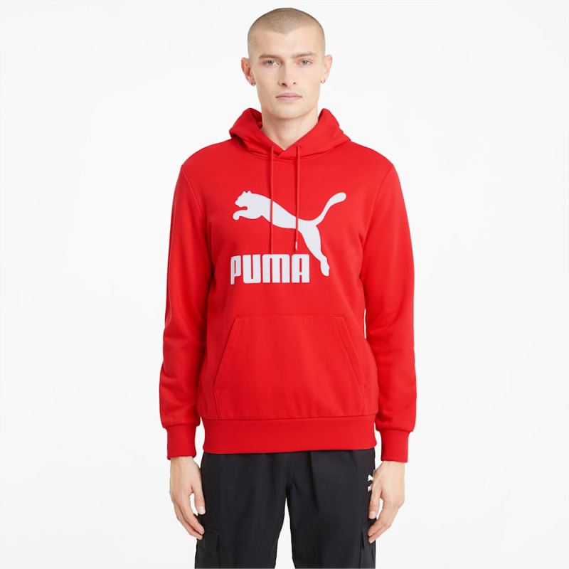 Puma | Men's Classics French Terry Logo Hoodie - High Risk Red