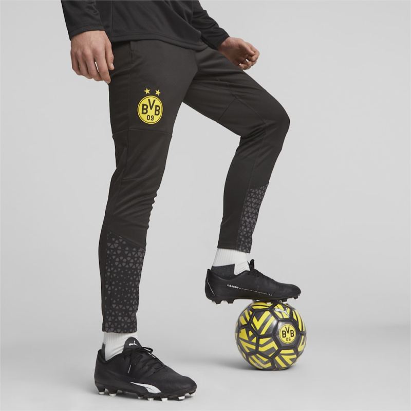 Puma | Men's Borussia Dortmund Soccer Training Pants - Black-Cyber Yellow