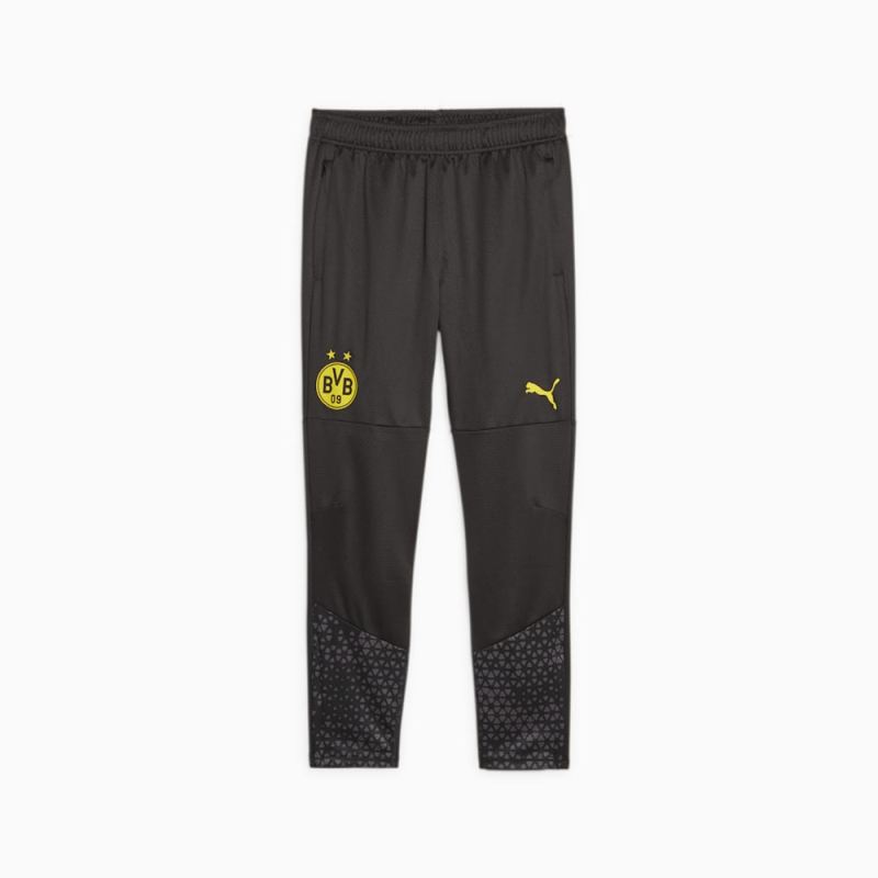 Puma | Men's Borussia Dortmund Soccer Training Pants - Black-Cyber Yellow