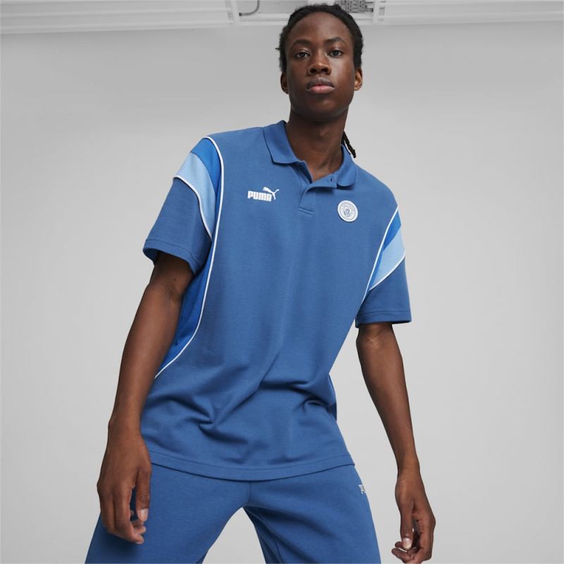 Puma | Men's Manchester City FtblArchive Polo - Lake Blue-Racing Blue