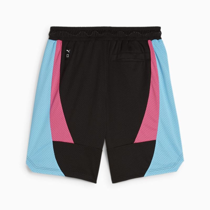 Puma | Men's Scoot x Northern Lights Shorts - Black-Bright Aqua-Glowing Pink