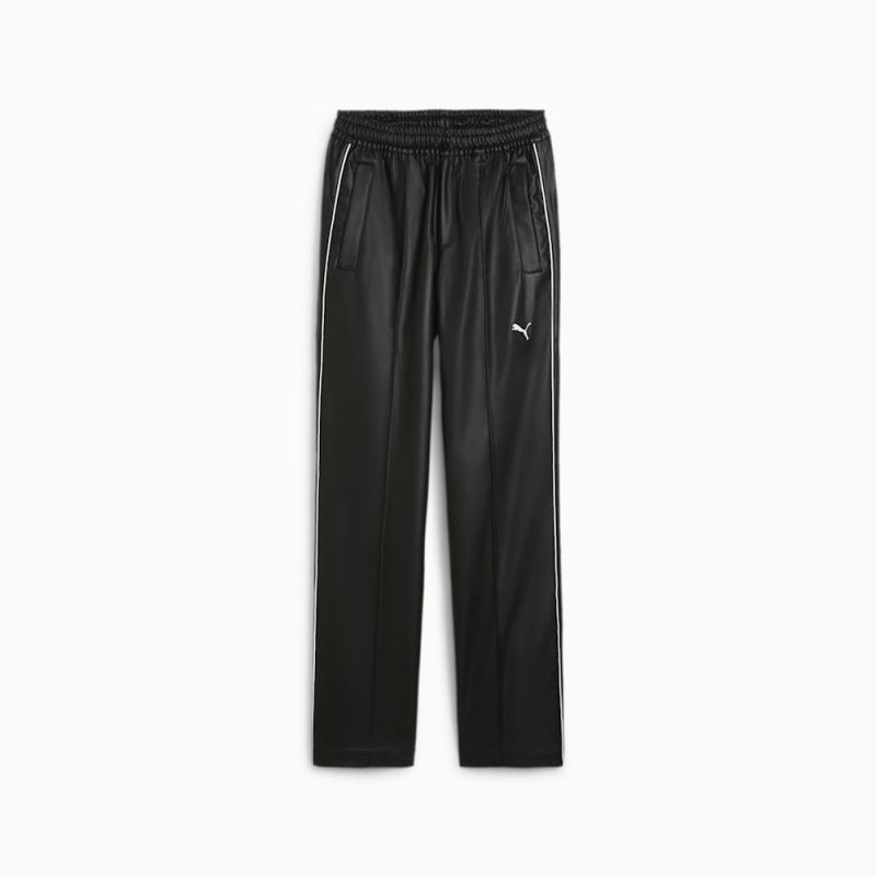 Puma | Men's T7 Pleather Track Pants - Black